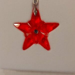 Swarovski Crystal 2007 Crystal Christmas Small Red Poinsettia Star Ornament